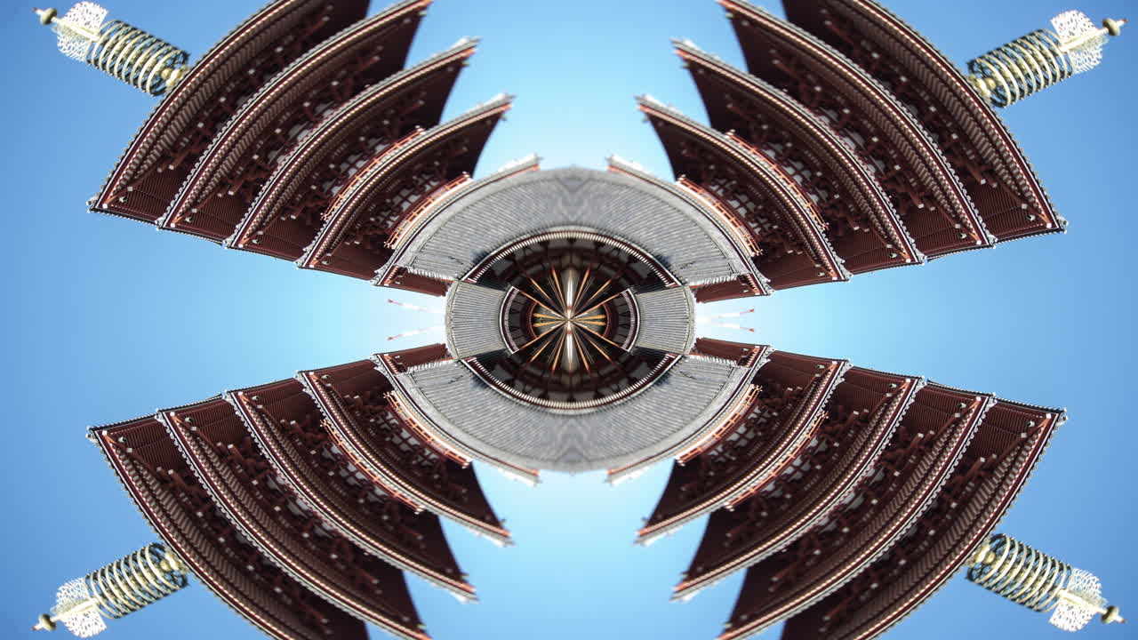 timelapse of tokyo city scene and skyline made into abstract fisheye tiny planet
