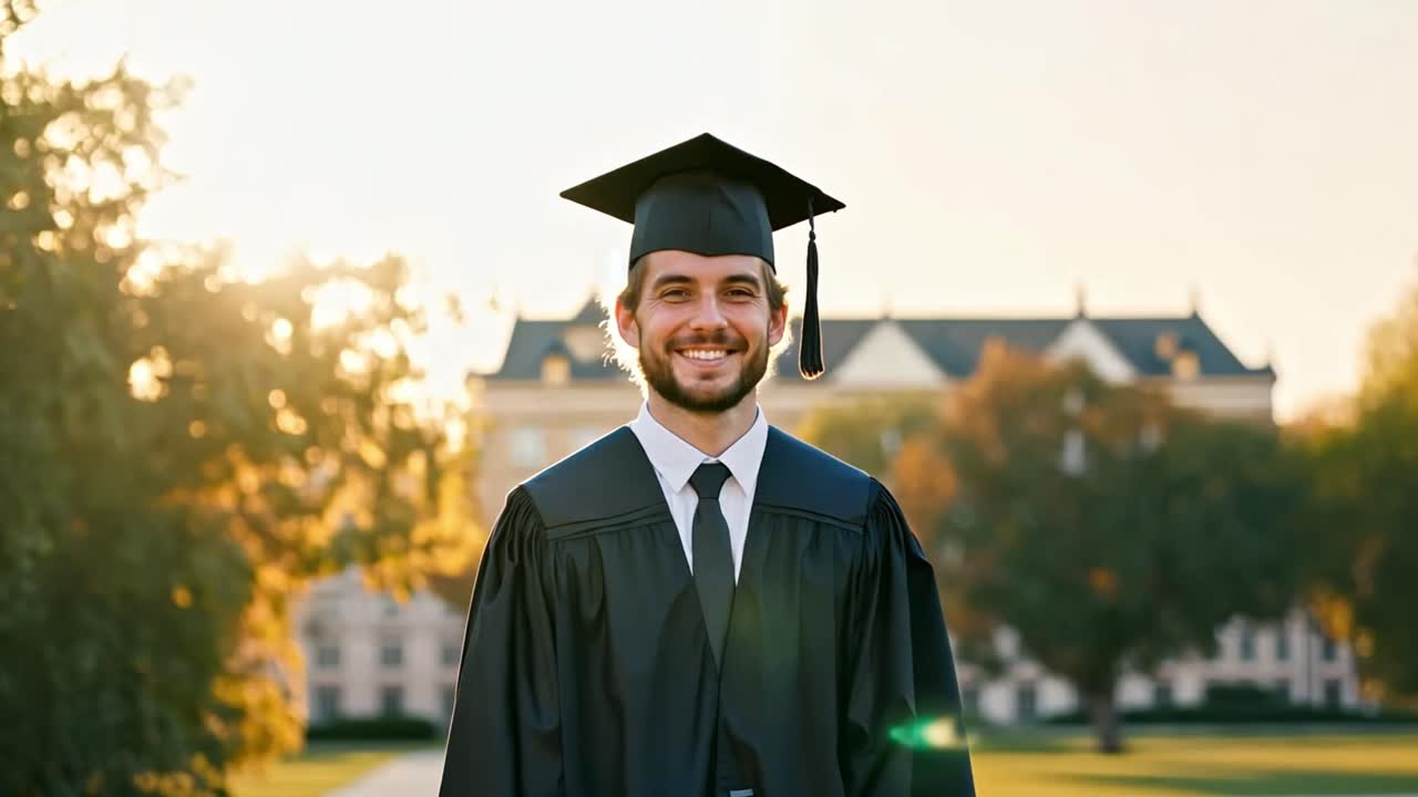 Happy Graduate on Campus