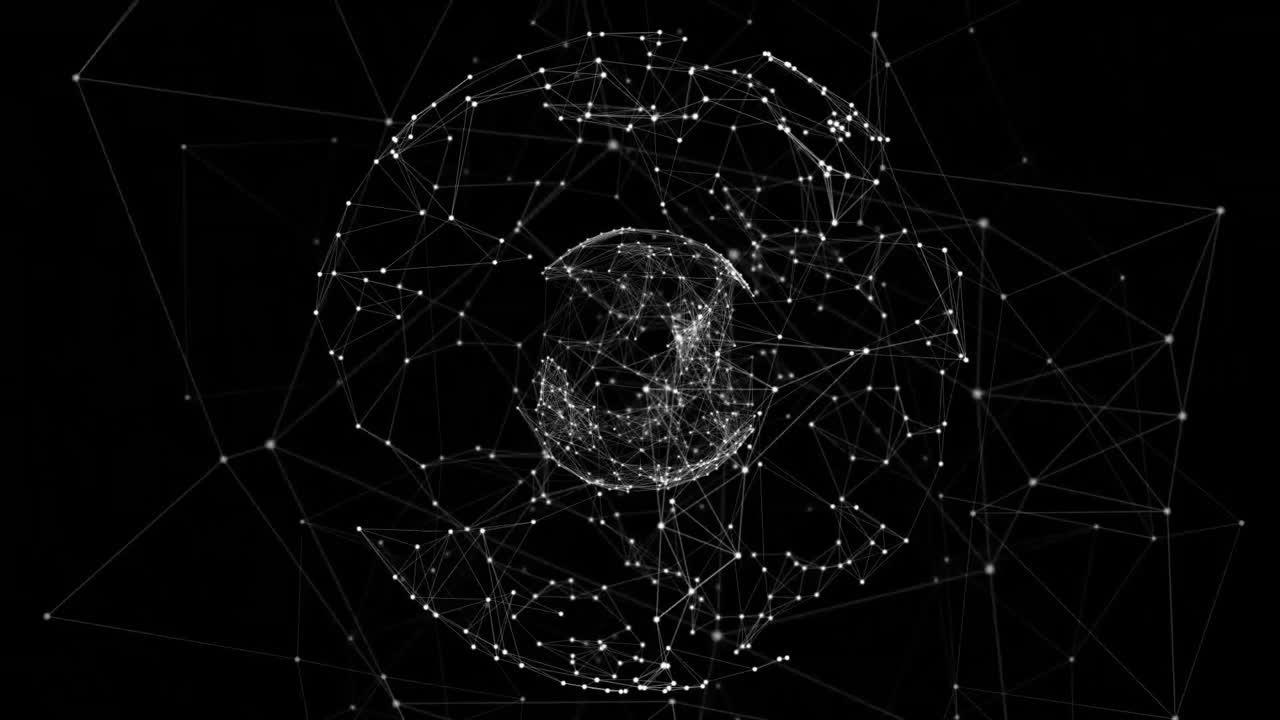 Animazione di rete di connessioni sul globo