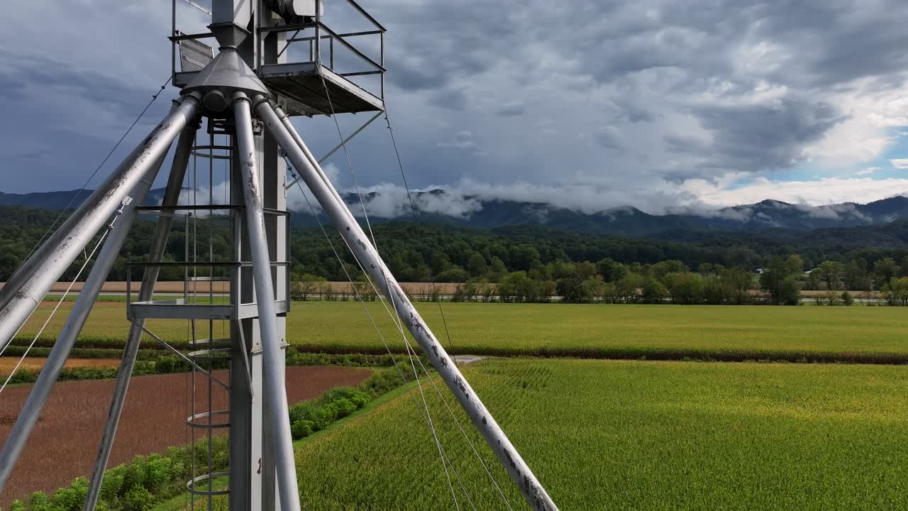 Aerial view of mountains near Marble NC on a cloudy day