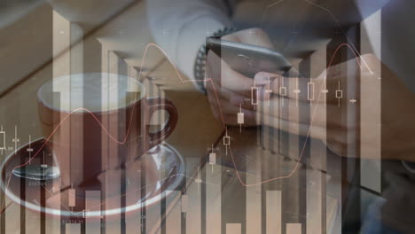 animación de estadísticas y procesamiento de datos sobre el hombre utilizando un teléfono inteligente