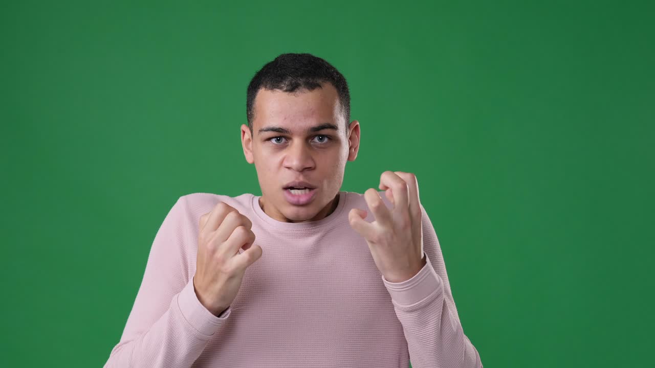 Furious man overreacting over his failure