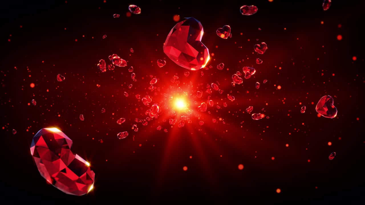 다이아몬드 심장 루프 애니메이션 배경