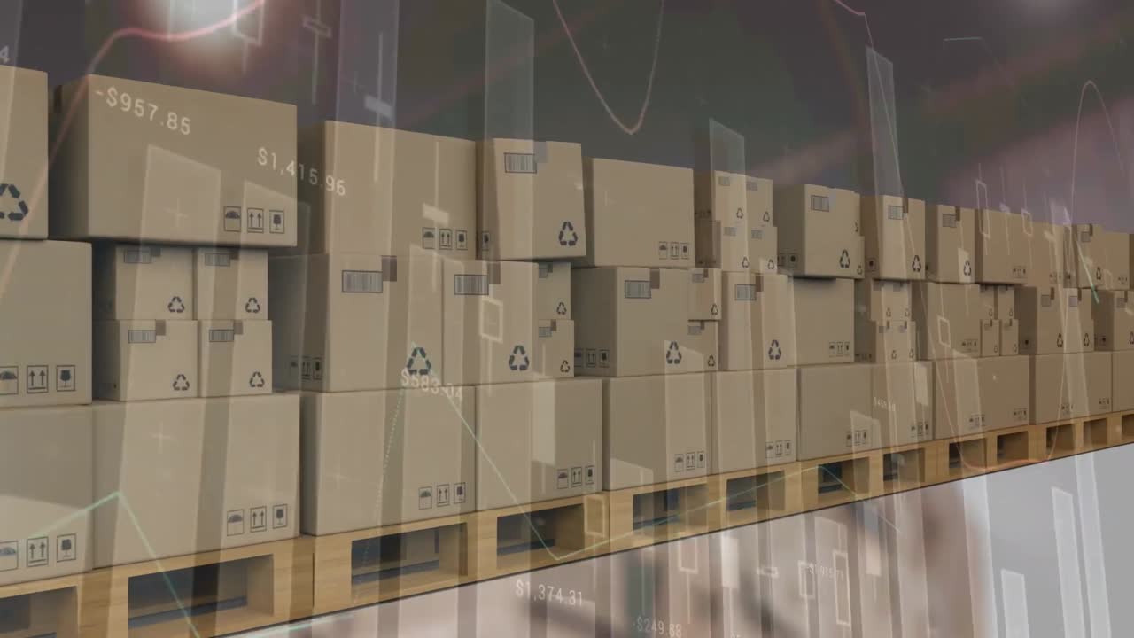 컨베이어 벨트에 있는 여러 배달 상자에 대한 통계 데이터 처리