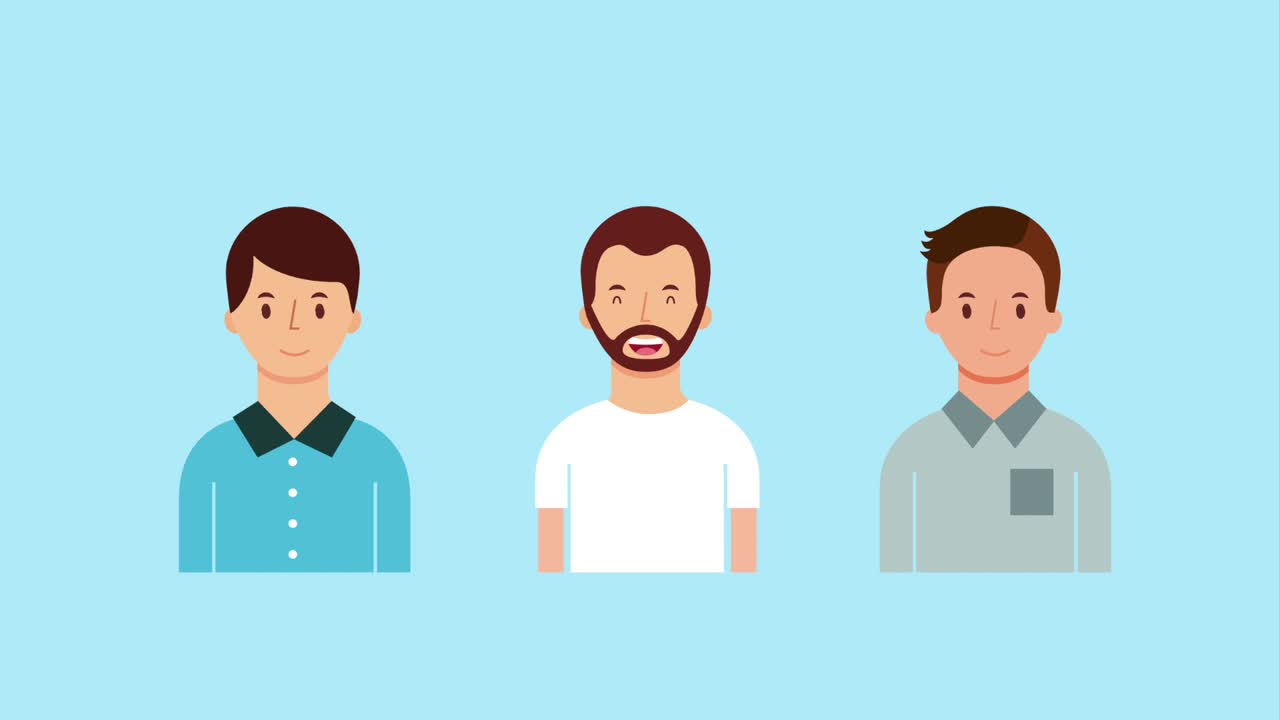 초상화 세 명의 남자 캐릭터