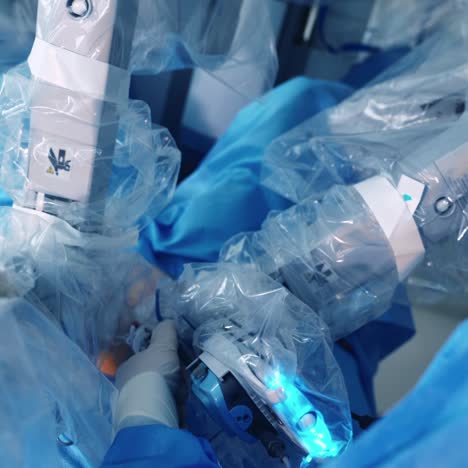 modern surgical system. medical robot. minimally invasive robotic surgery.