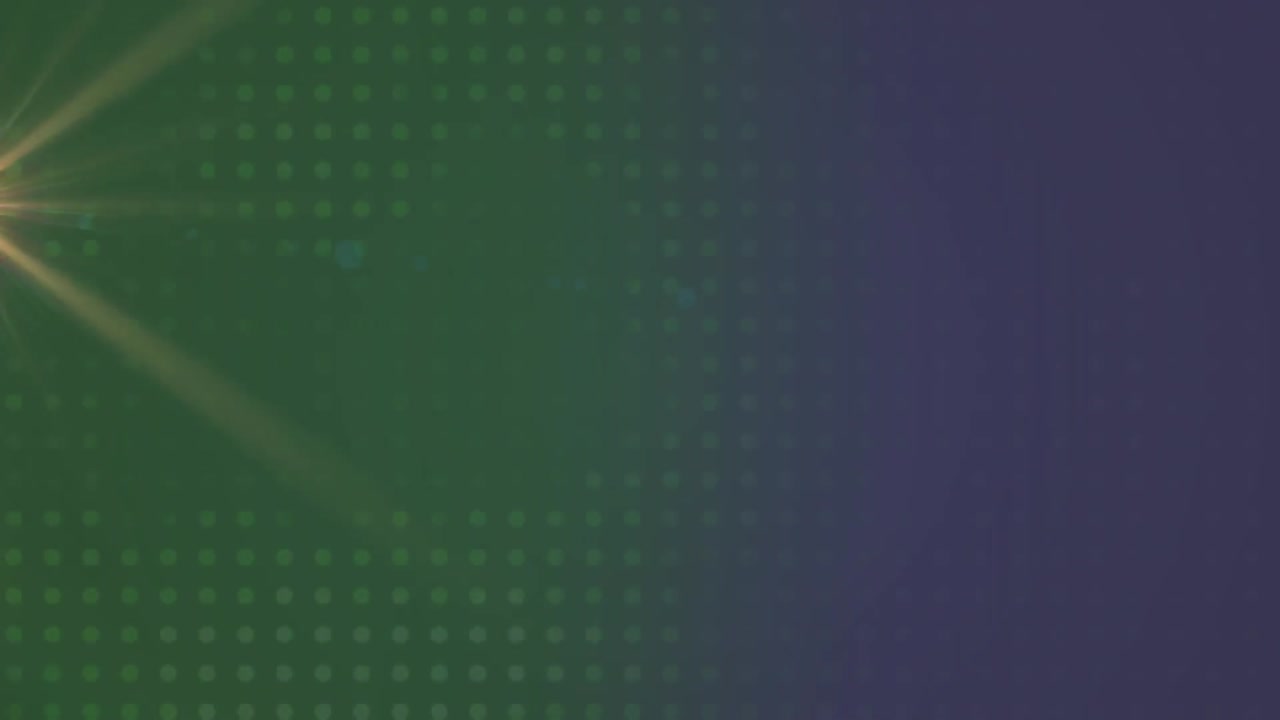 파란색 배경에 있는 점 위의 렌즈 플레어의 애니메이션