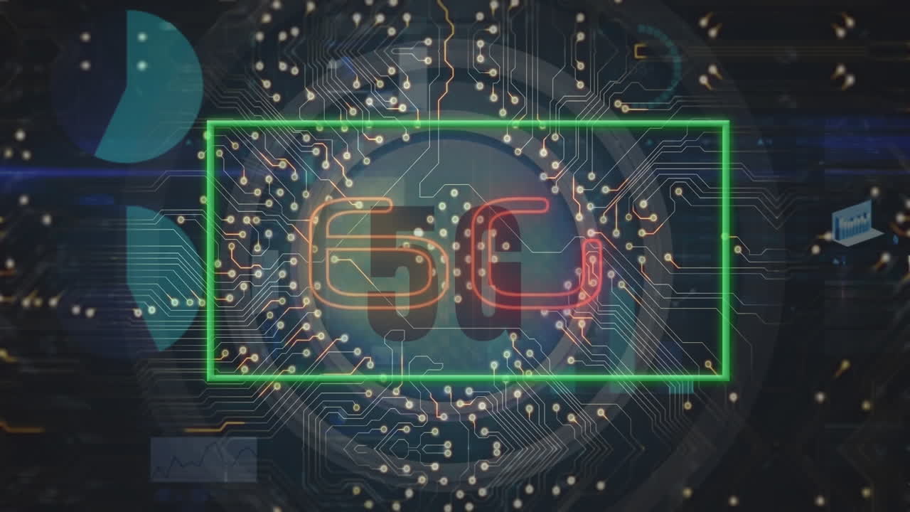 animación del procesamiento de datos sobre texto de 5 g