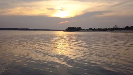 flyby close to the water in the amazon region