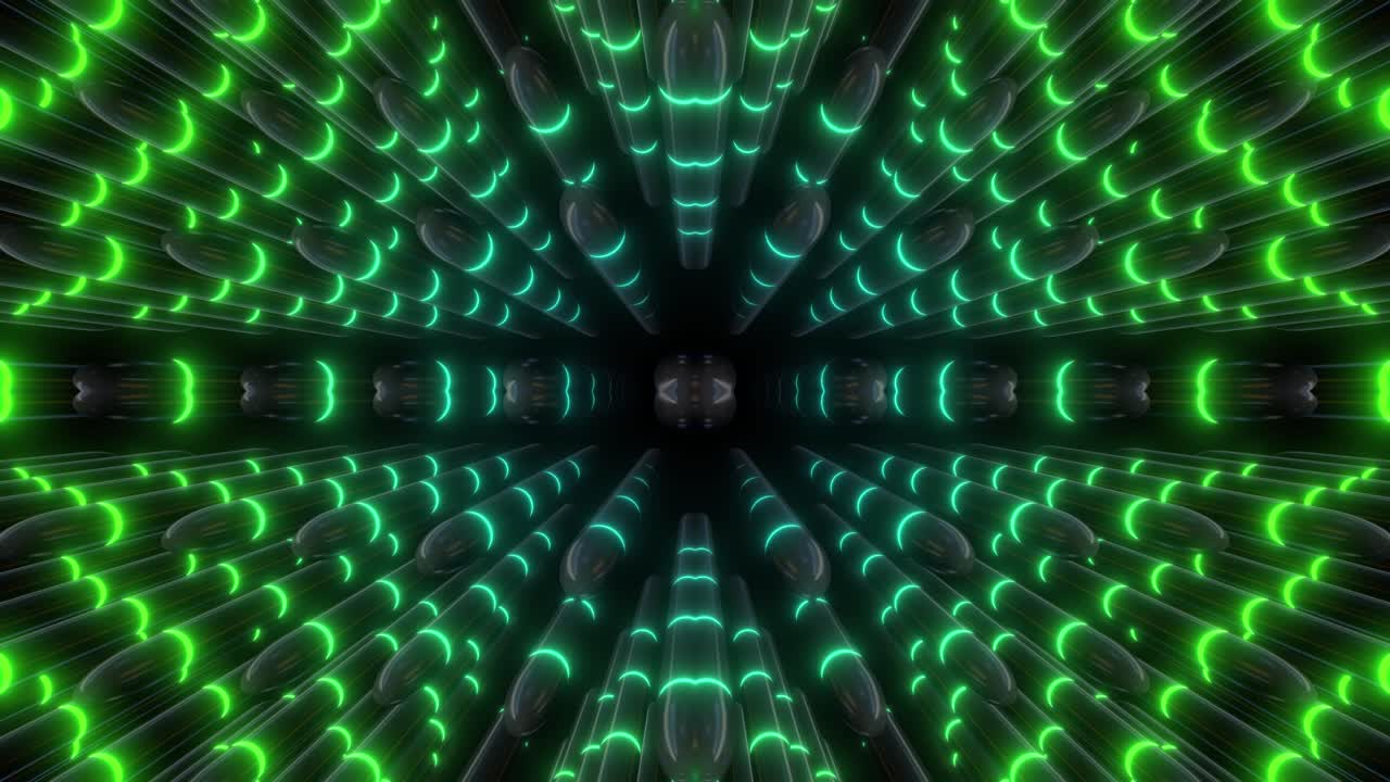 túnel verde brillante y abstracto