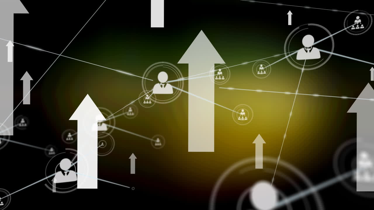 animación de la red de conexiones sobre flechas