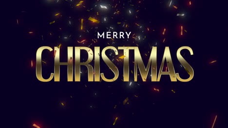 Animated-closeup-Merry-Christmas-text-with-fly-confetti-and-glitter-on-black-holiday-background