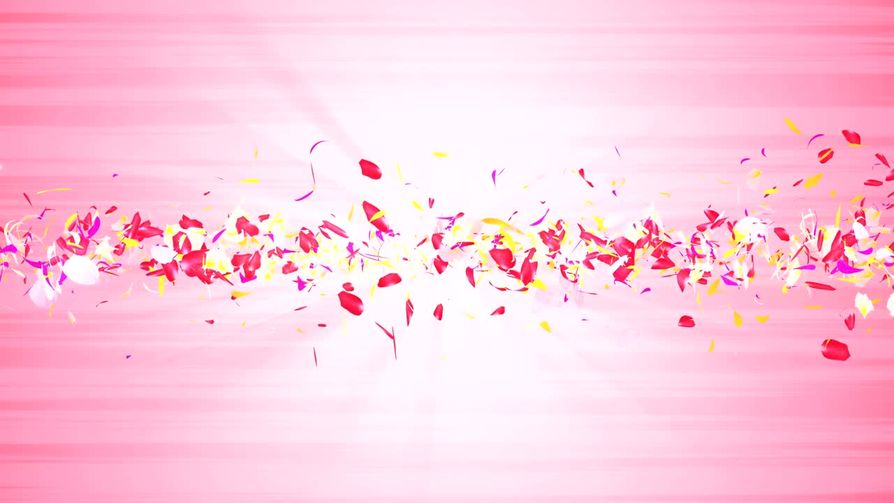 화려한 잎자루, 나선형 반이는 꽃잎, 꽃 모양, 예쁜 춤추는 꽃잎, 회전하는 꽃잎에서 소용돌이, 추상적인 루프 애니메이션.