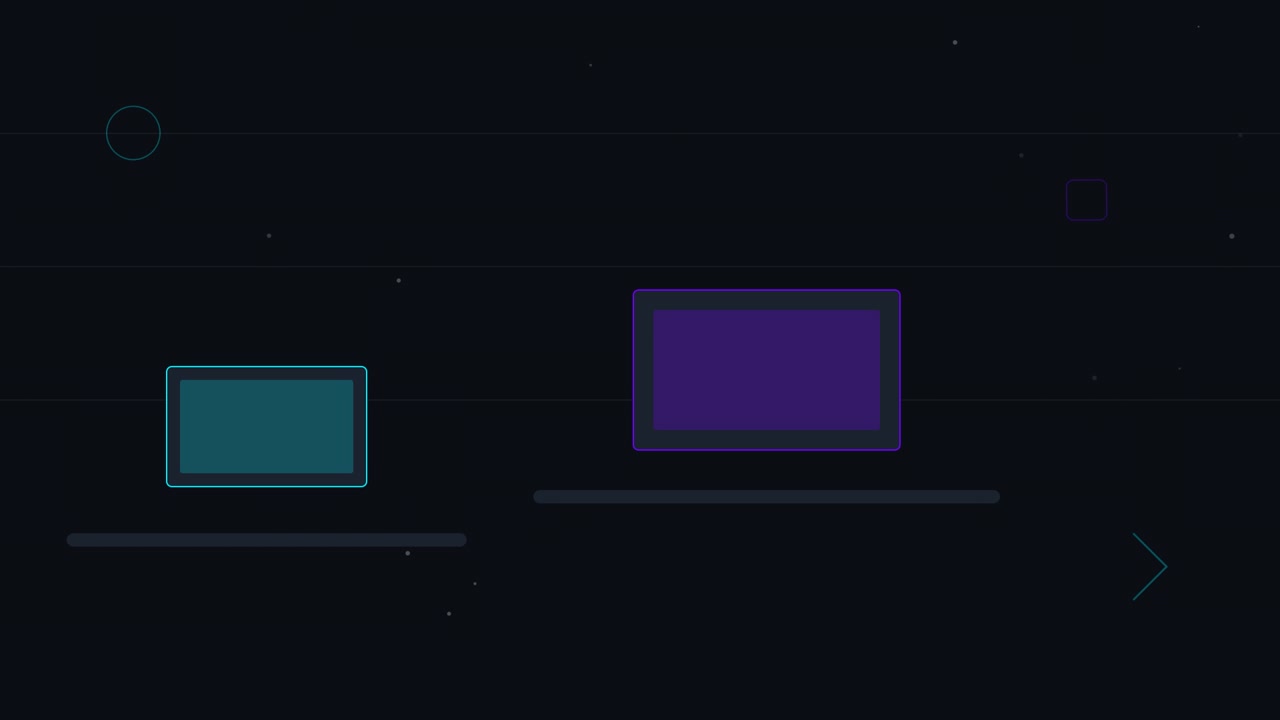 Icone Animate Minimaliste di Laptop su Sfondo Scuro