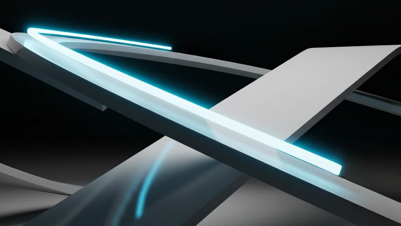 Rendering in 3D astratto con luci al neon