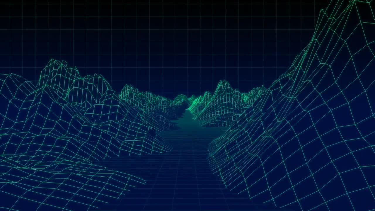 Digitally generated video of mountain