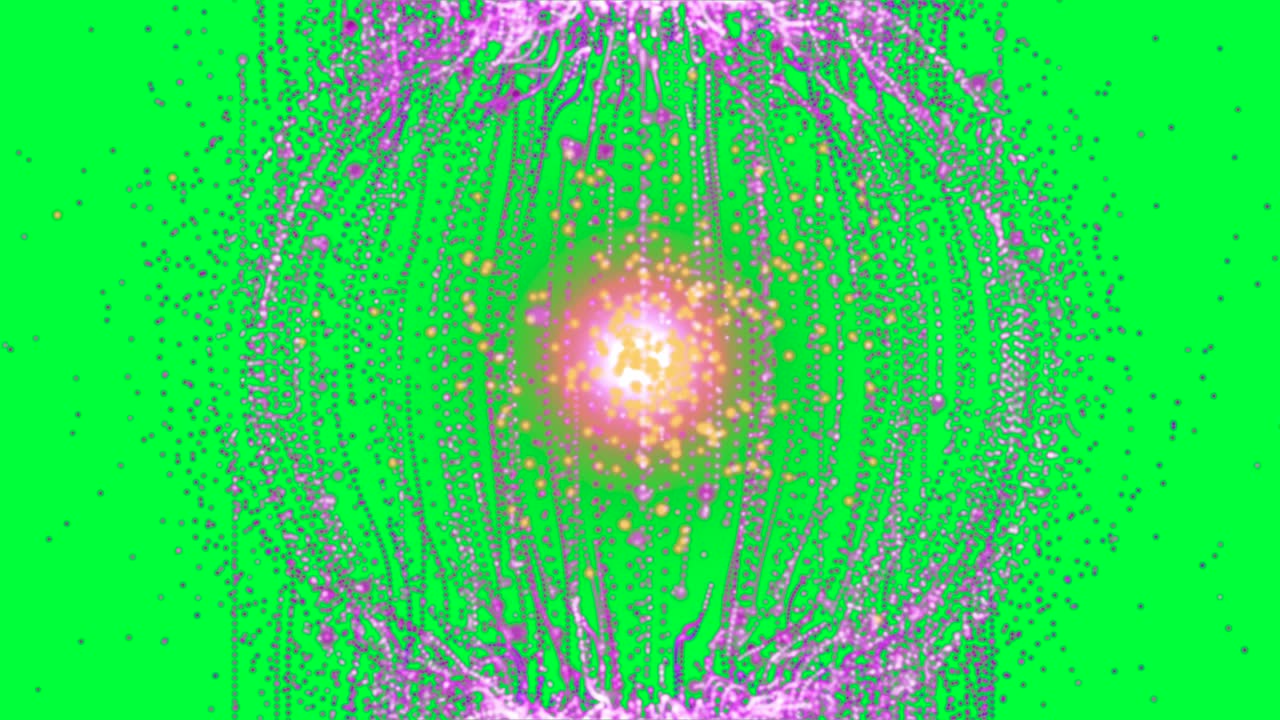 partículas de explosión abstractas en pantalla verde