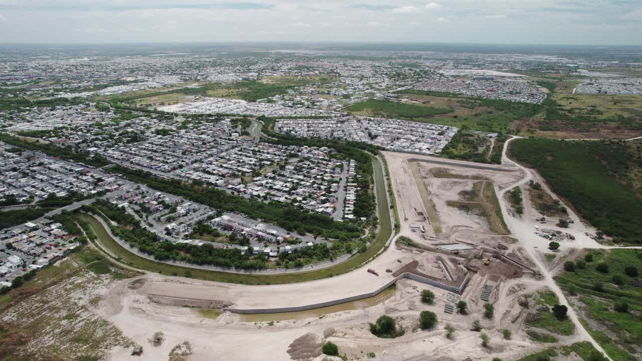 Aerial View Reynosa: Presa El Águila Reservoir and Surrounding Landscape