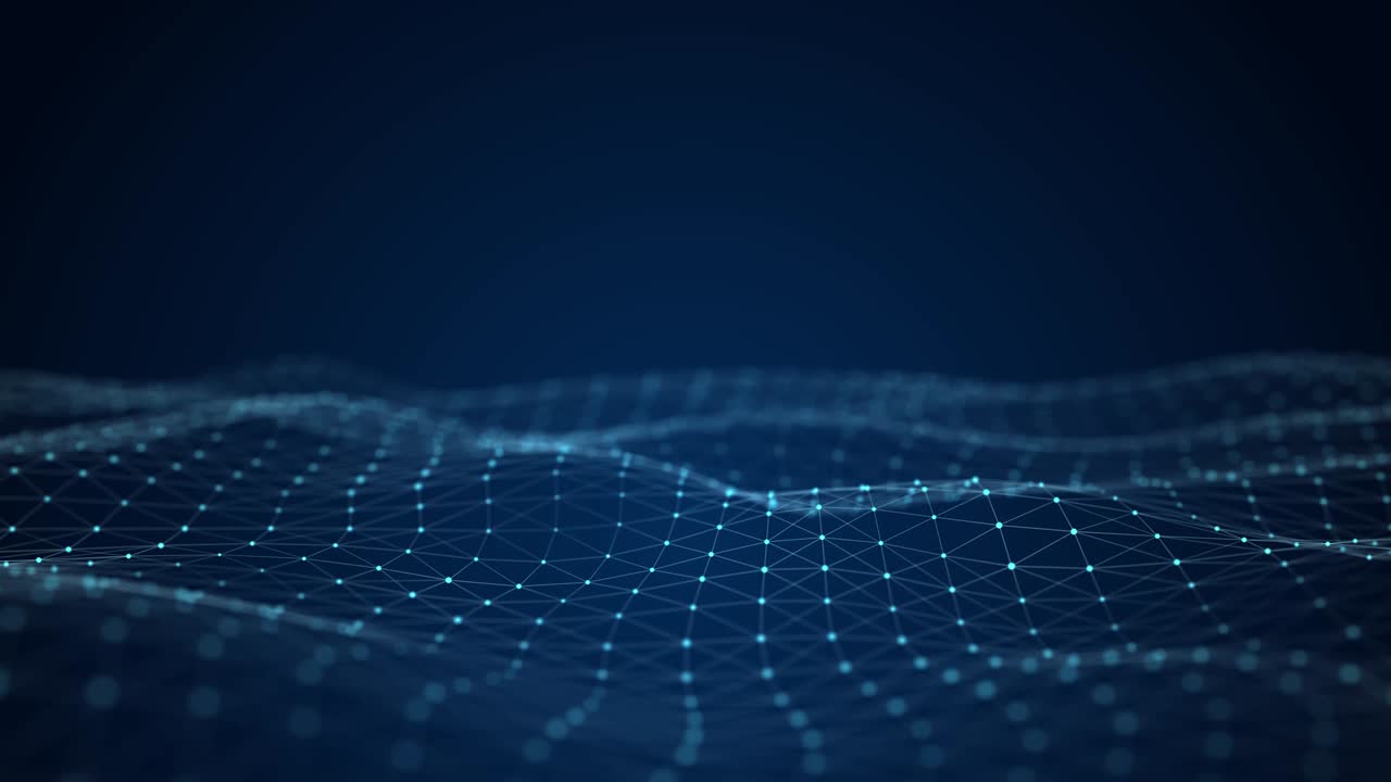 Futuristic wave. 3D visualization of big data. Analytical presentation.3D rendering. Seamless loop.