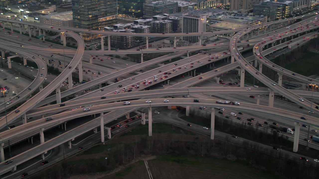 휴스턴, 텍사스의 i-10 서쪽 고속도로에서 자동차의 공중