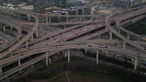 aerial of cars on i-10 west freeway in houston, texas