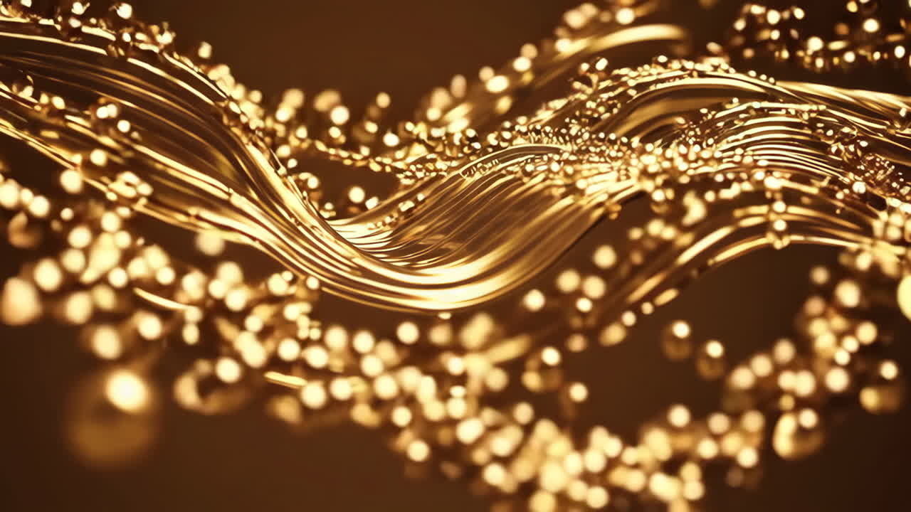 Abstract Golden Liquid Waves