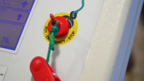 emergency stop button on medical equipment