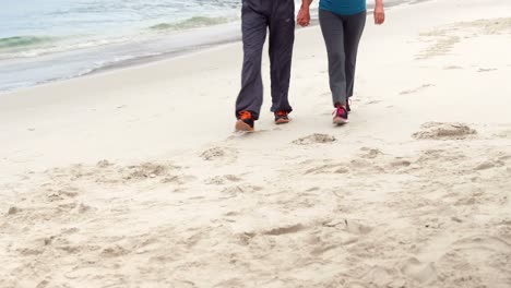 couple holding hands and walking