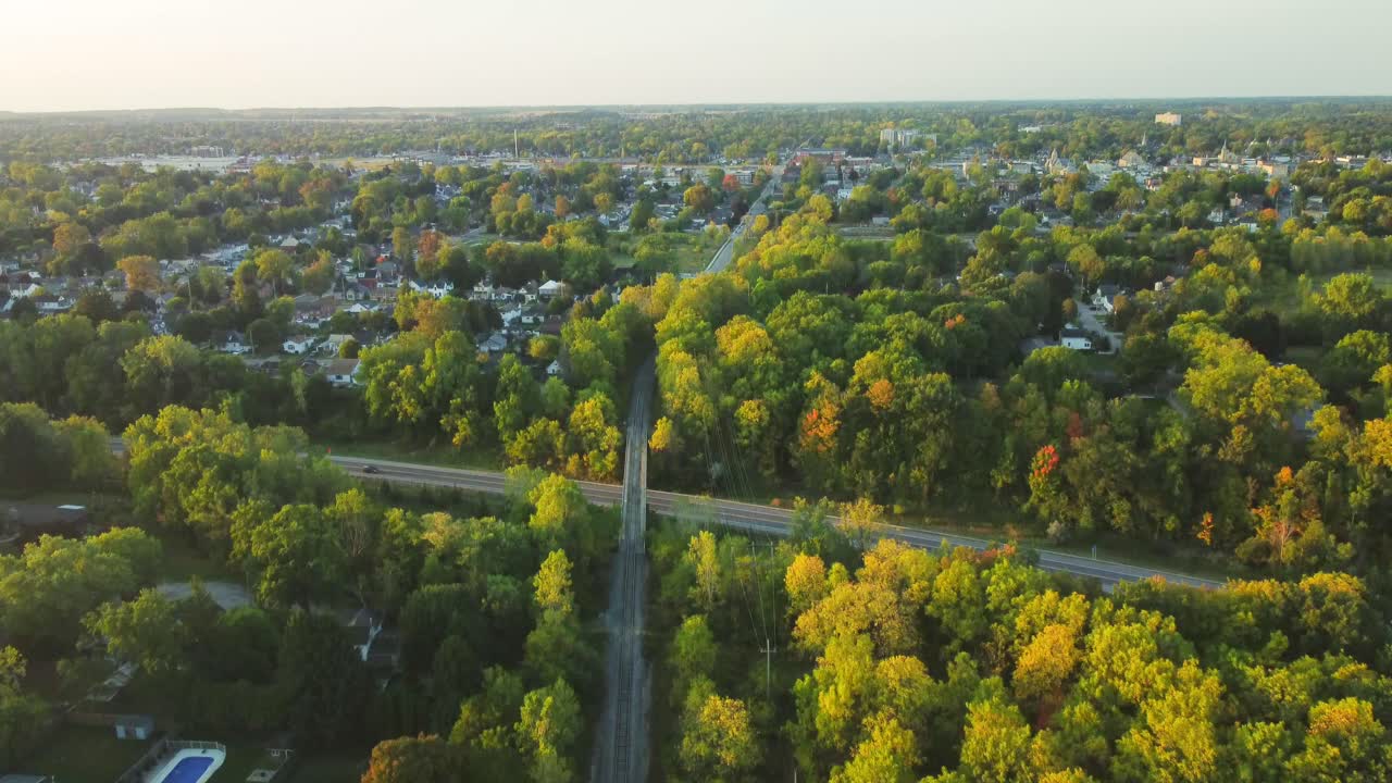 Canadian Great Lakes Region at Dawn With Fall Colours