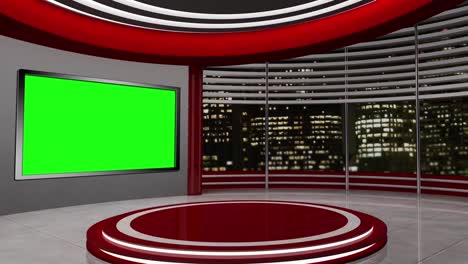 3d virtual news studio set green screen