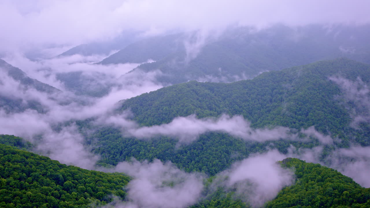 Drone captures the quiet mystery of the foggy Great Smokies