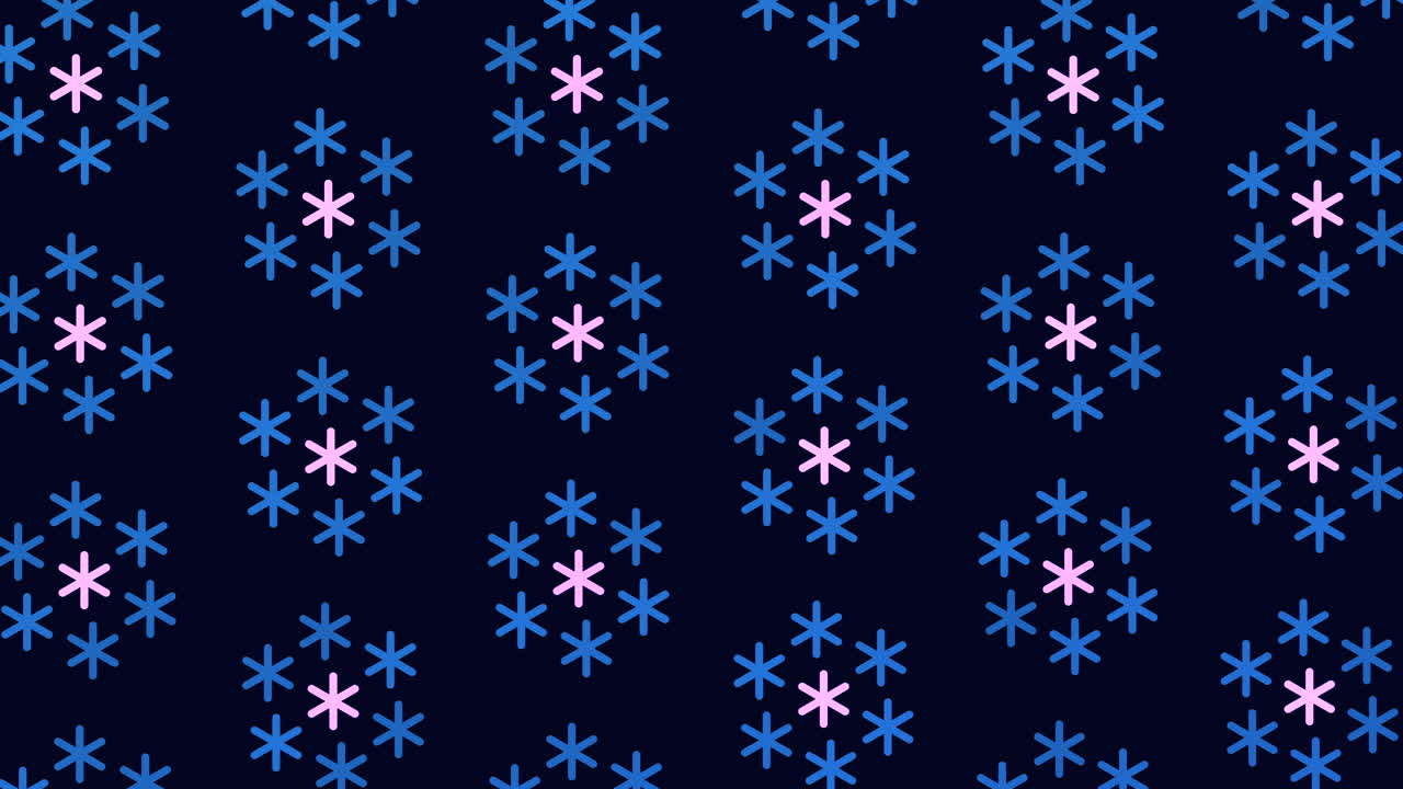 Abstract neon snowflakes pattern