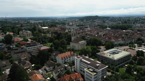 Aerial-of-a-small-town-in-Switzerland