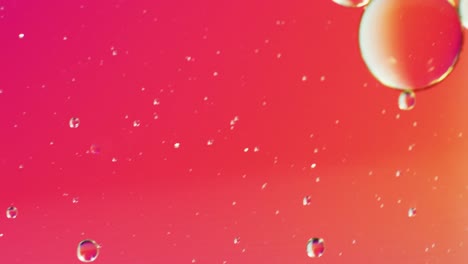 Animation-of-bubbles-moving-on-red-background-with-copy-space