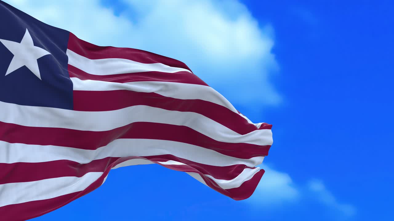 Loop contínuo da bandeira da Libéria