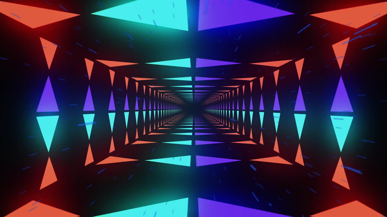 Animation of colourful shapes on black background