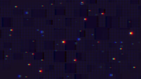 Digitale-Pixel-Mit-Glitch-Effekt-Auf-Schwarzem-Bildschirm