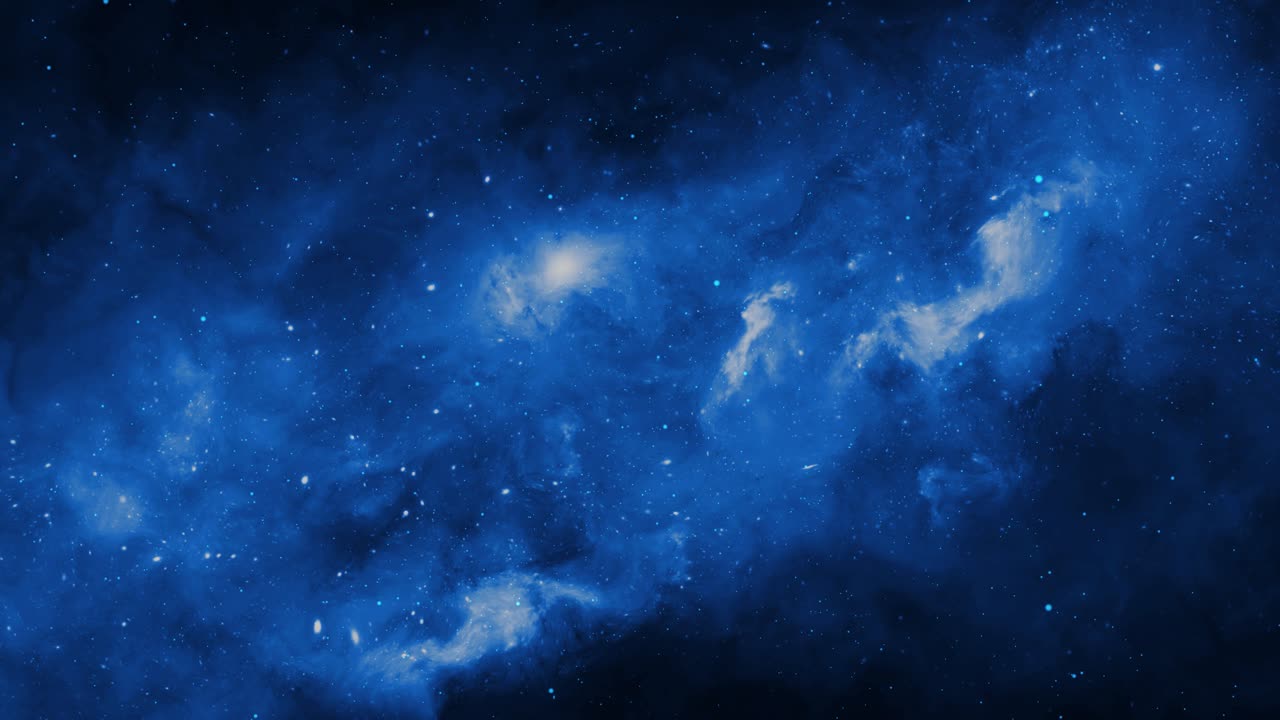 4k 3d lento avaruuden halki tähtikentän, galaksin ja sumujen kera, nopeasti liikkuva spiraaligalaksi universumissa