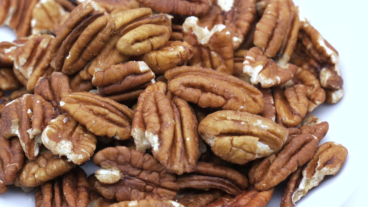 Pecan Nuts Rotating Close Up
