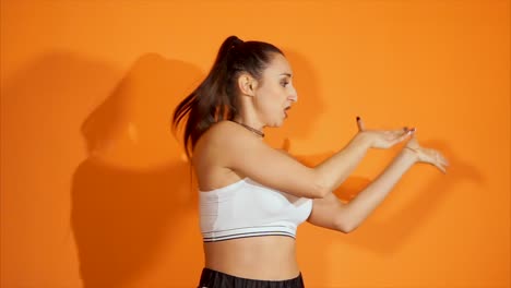 woman performing energetic hip-hop dance