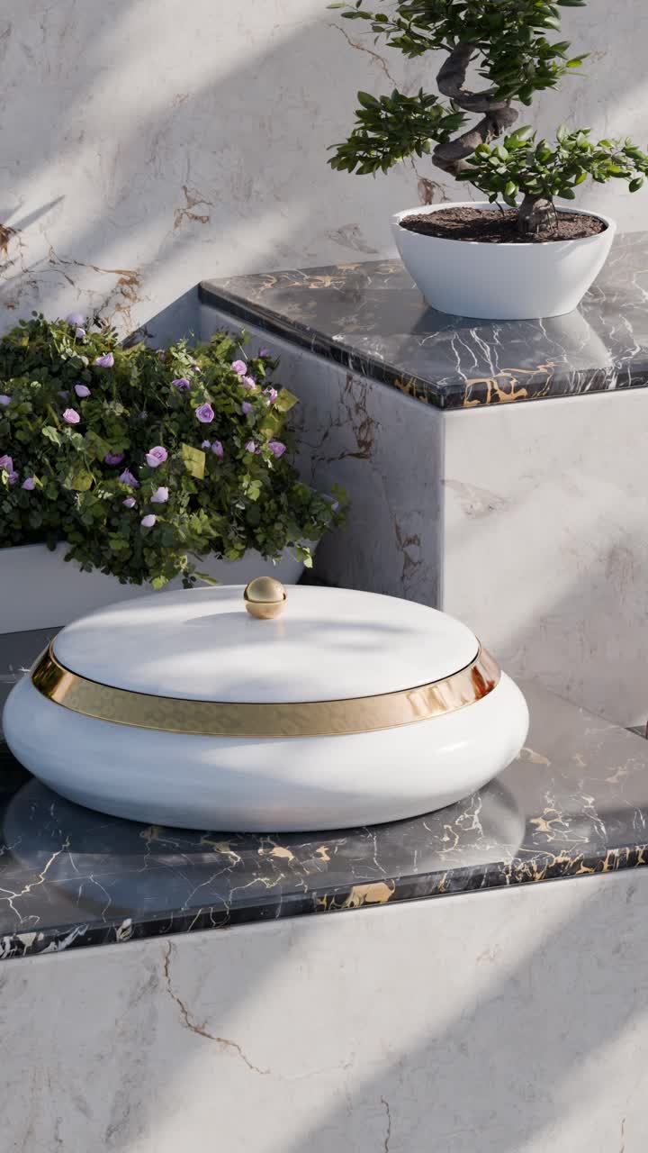 Elegant Cosmetics Still Life with Bonsai