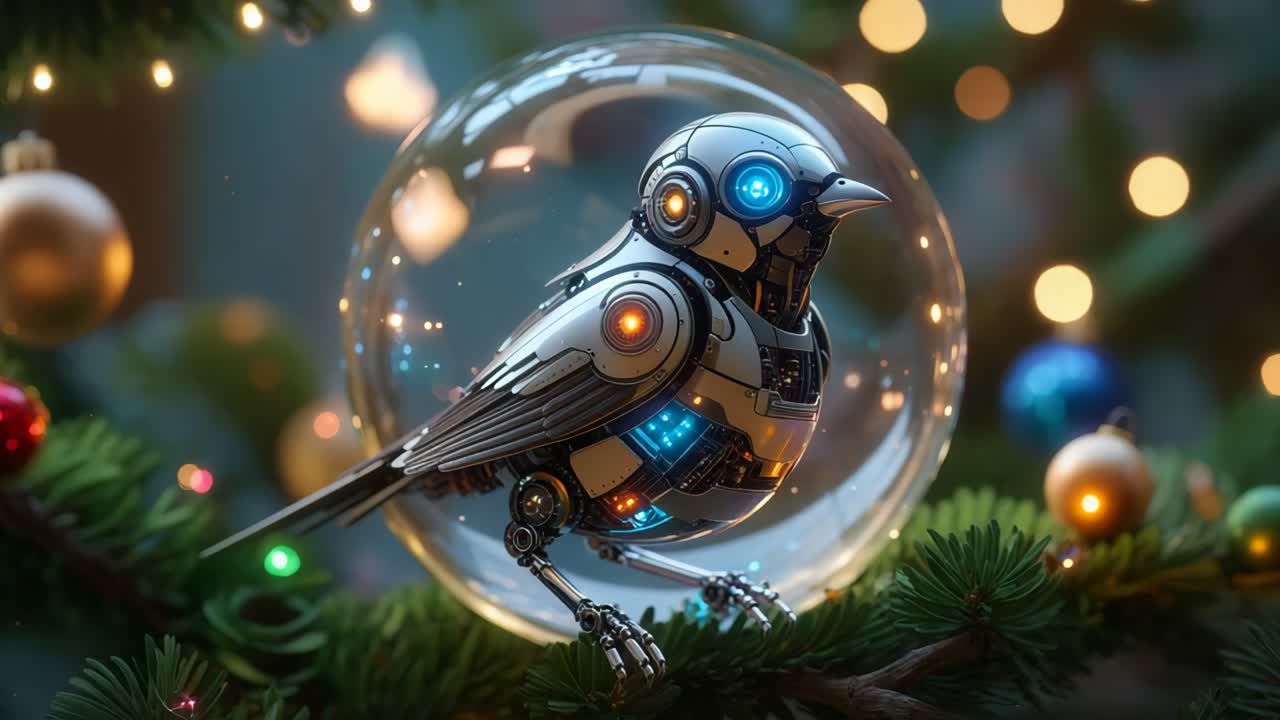 Roboter-Vogel-Weihnachtsbaumschmuck