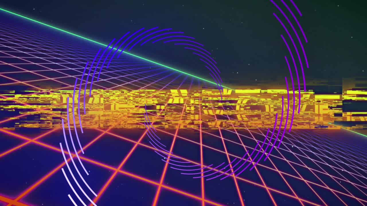 검은색 배경 위에 모양을 가진 텍스트 위에 게임의 애니메이션