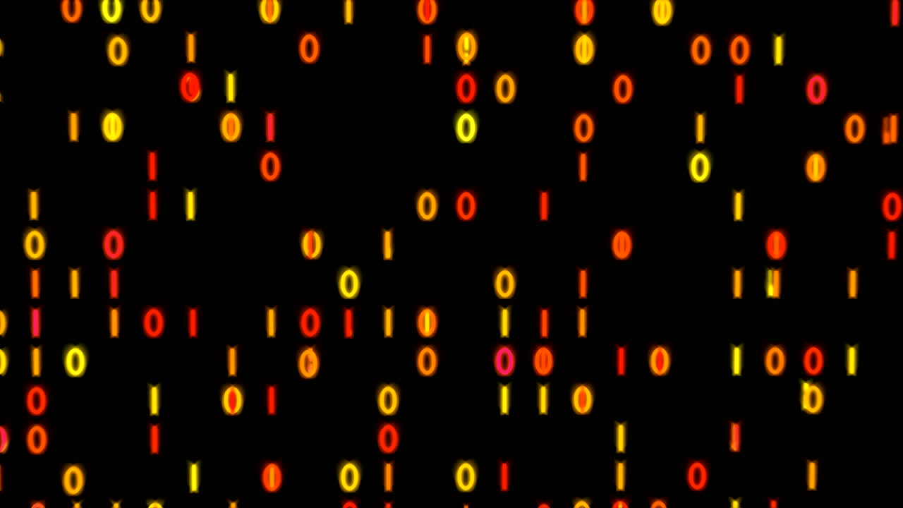 flujo de datos binario brillante 4k