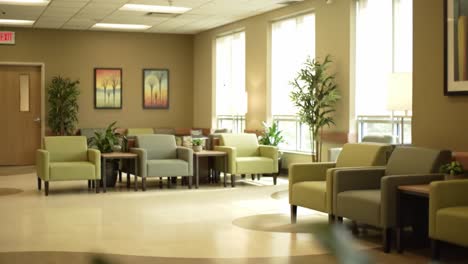 tranquil waiting area featuring comfortable seating and lush greenery, perfectly designed for relaxation in a healthcare environment