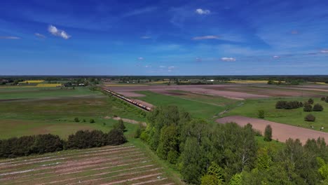 Russian-oil-being-transported-on-the-train-across-Lithuania,-Europe