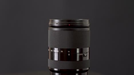 black lens on dark background