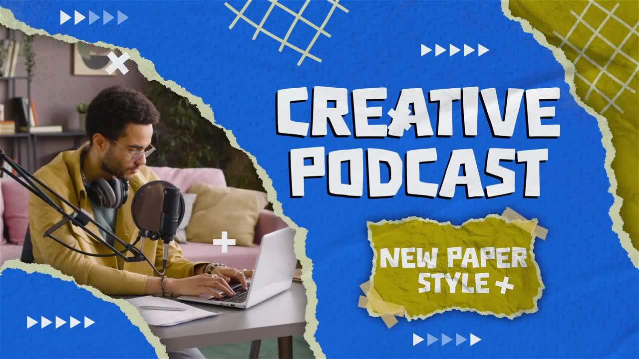 Paper style opener for creative collage handmade and artistic video intros