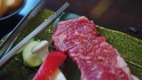 Japanese-Wagyu-Beef,-Close-Shot-4k