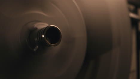 a vintage tape recorder in a pulsing light